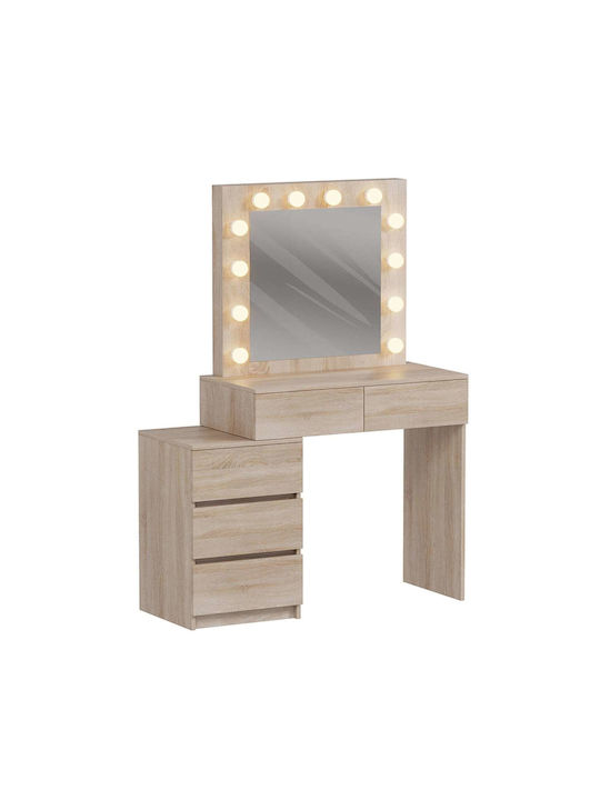 Bodenstehende Schminktisch Schlafzimmer Holz Sonama mit Spiegel 80x40x140cm