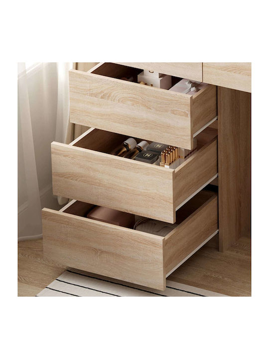 Bodenstehende Schminktisch Schlafzimmer Holz Sonama mit Spiegel 80x40x140cm