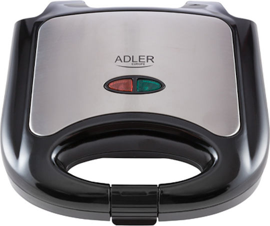 Adler Sandwich Maker pentru for 2 Sandwiches Sandvișuri 750W Inox