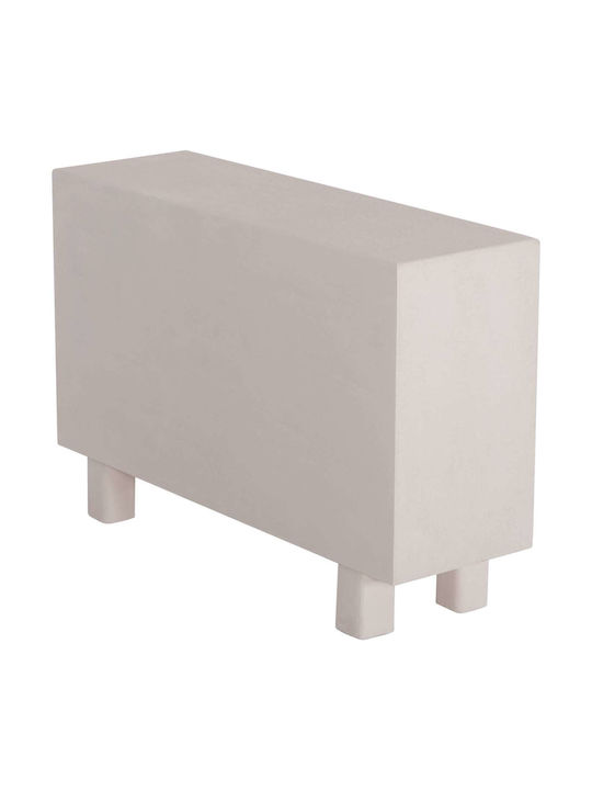 Μπουφές Ξύλινος με Συρτάρια Υπολευκό 120x38x80cm