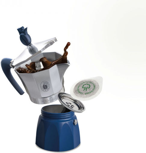 Borbone Moka Ciao Espressokocher für den Herd 3 Tassen E.s.e Pod System +15 Kapseln Geschenk