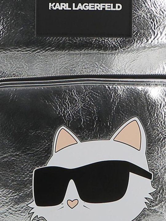 Karl Lagerfeld Παιδική Τσάντα Πλάτης Ασημί