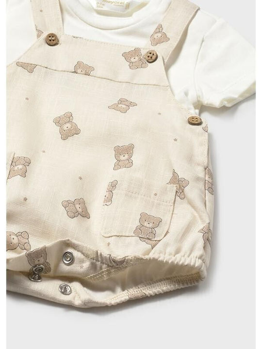 Mayoral Set Babystrampler mit Hose Beige