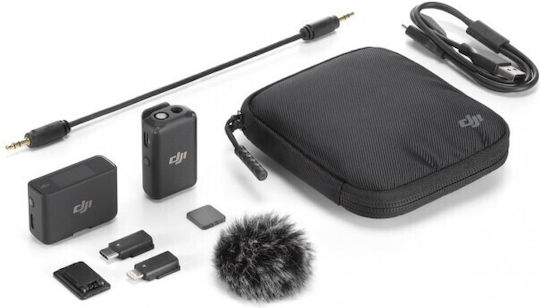 DJI Wireless Microphone Kit 2 Set Wireless Condenser (Small Diaphragm) Microphone Πέτου, Clip On for Vocals