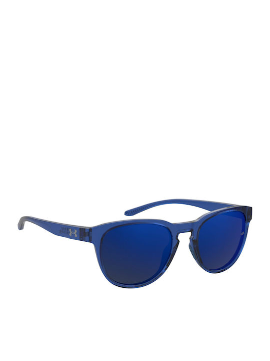 Under Armour Unisex Sunglasses with Blue Plastic Frame and Blue Mirror Lens