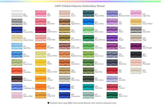Embroidery Thread Set 63 Spools 5000 M Multicolor