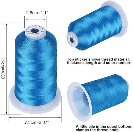 Embroidery Thread Set 63 Spools 5000 M Multicolor