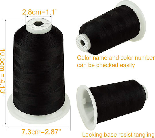 Embroidery Thread Set 3 Spools 5000 M Essential Colors 3
