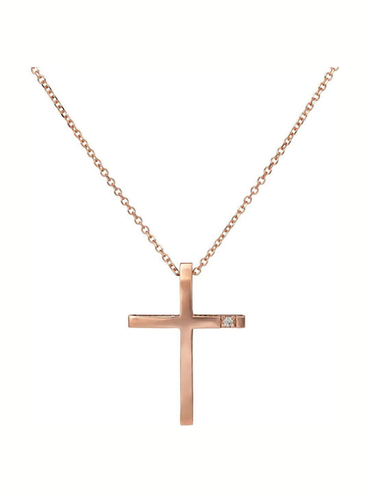Cruci Roz Aur 14K Pentru Femei Cu Lanț Cruci Roz Aur 14K Pentru Femei Cu Lanț