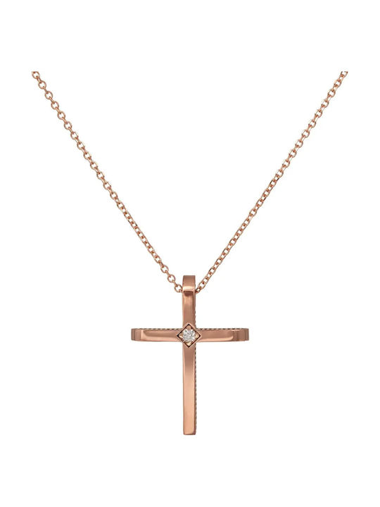 Cruci Roz Aur 14K Pentru Femei Cu Lanț Cruci Roz Aur 14K Pentru Femei Cu Lanț