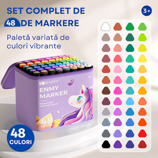 Qova Markere de Desen 6mm Set 48buc