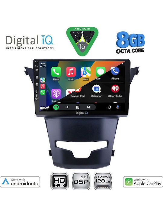 Digital IQ Car Audio System for Ssangyong Korando 2014-2019 (Bluetooth/USB/AUX/WiFi/GPS/Apple-Carplay/Android-Auto) with Touch Screen 9"