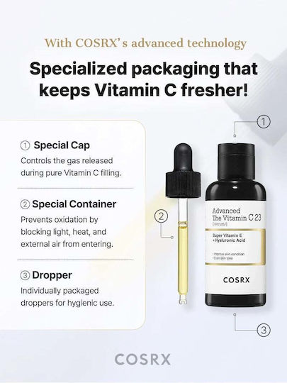 Cosrx The Vitamin C 23 Moisturizing & Anti-aging Serum Face with Vitamin C & Vitamin E for Detoxification & Radiance 20ml
