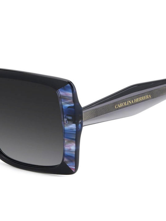 Carolina Herrera Unisex Sunglasses with Black Horn-Rimmed Frame and Grey Gradient Lenses HER 0391/S 807/9O