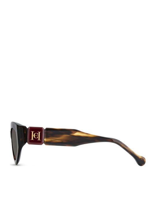 Carolina Herrera Unisex Sunglasses With Grey Horn-Rimmed Frame And Grey Lens HER 0370/S EX4/IR