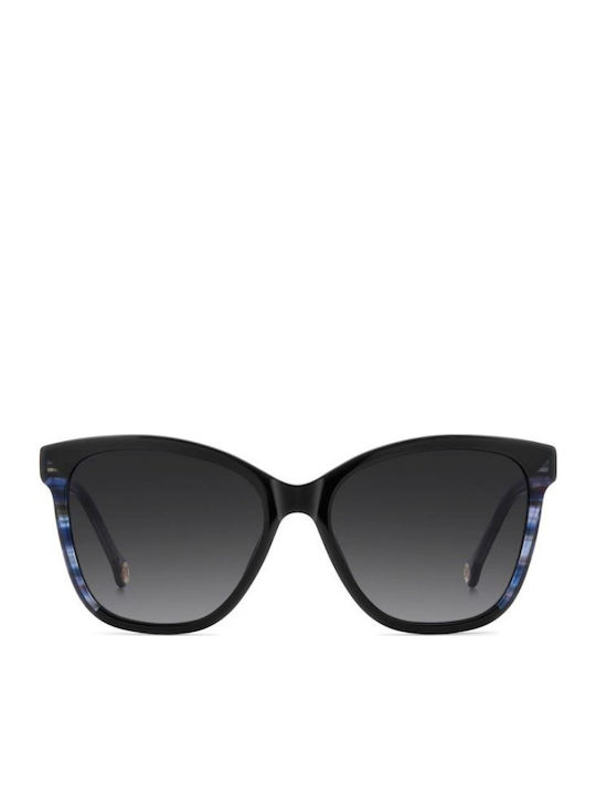 Carolina Herrera Unisex Sunglasses with Black Horn-Rimmed Frame and Grey Gradient Lenses HER 0390/S 807/9O