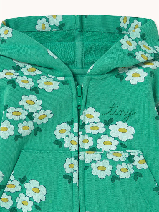 Kinder-Sweatshirt Strickjacke mit Kapuze Grün