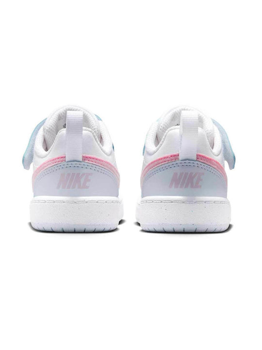 Court Borough Kids Sneakers with Hoop & Loop Closure White