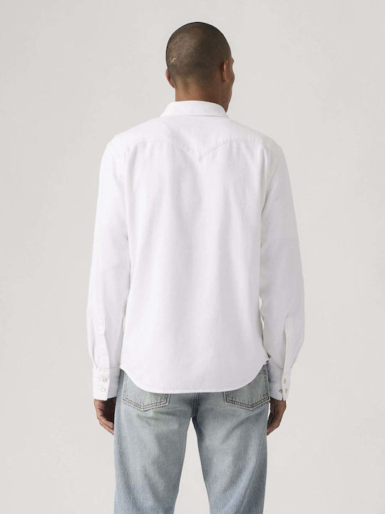Long-sleeved Denim Shirt White