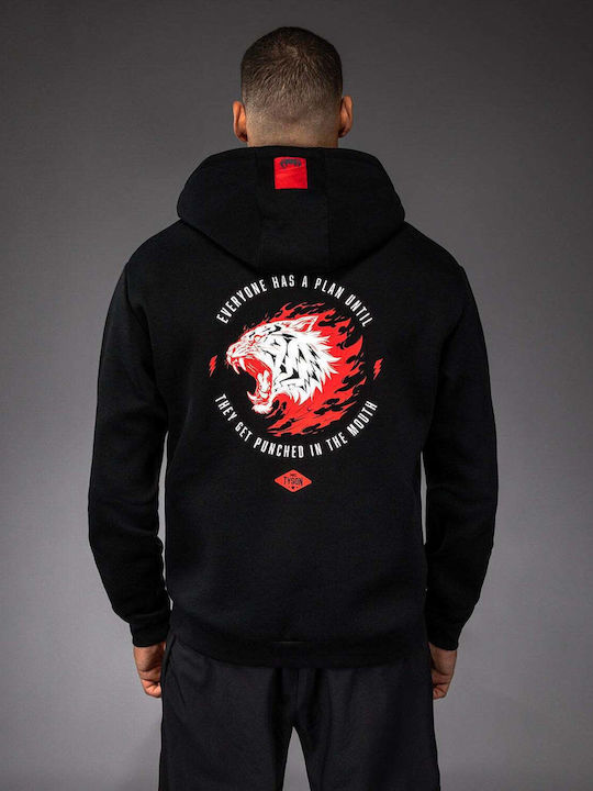 Sweatshirt with Hood Black/red