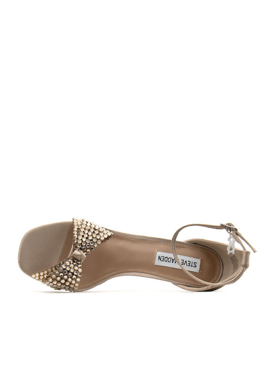 Fabric Sandals with Strass Brown
