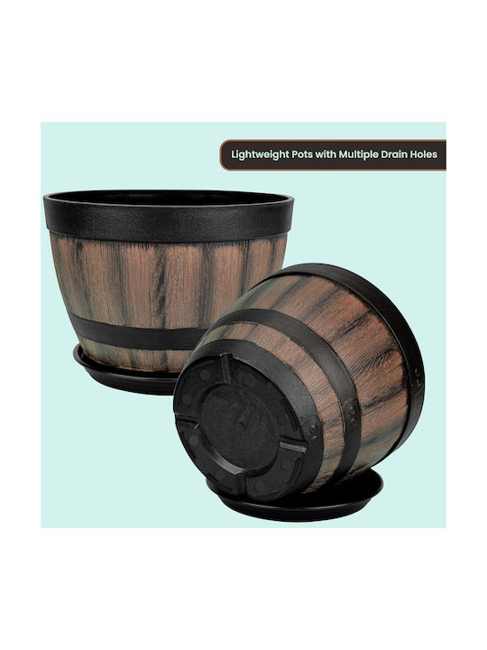 Belle Vous Set 2 Töpfe Kunststoff Brown/black mit Untersetzer