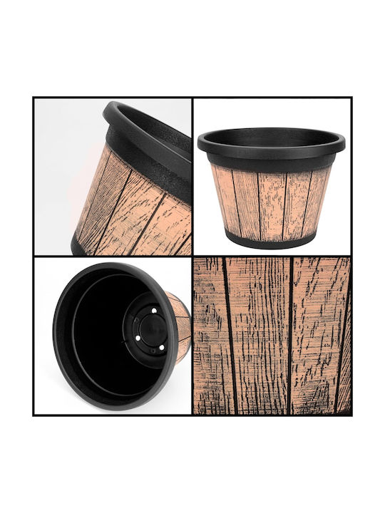 Belle Vous Set 3 Töpfe Fässer Kunststoff Brown/black