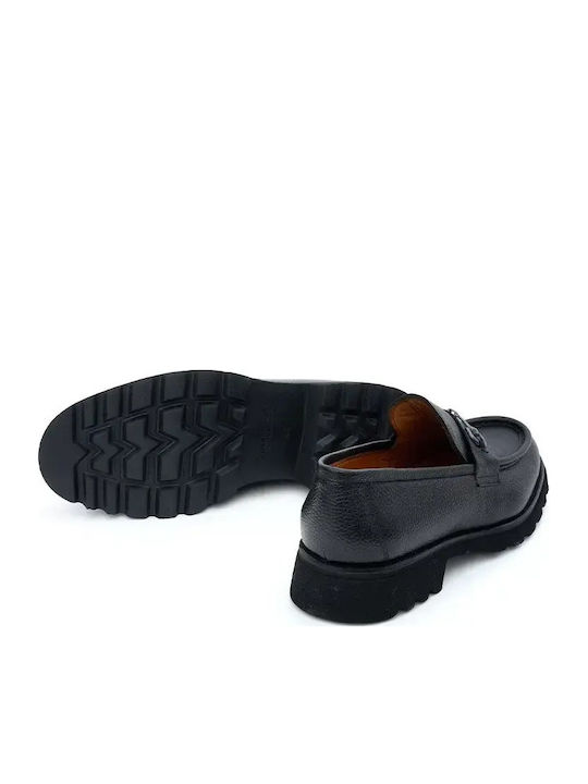 Δερμάτινα Ανδρικά Loafers σε Μαύρο Χρώμα