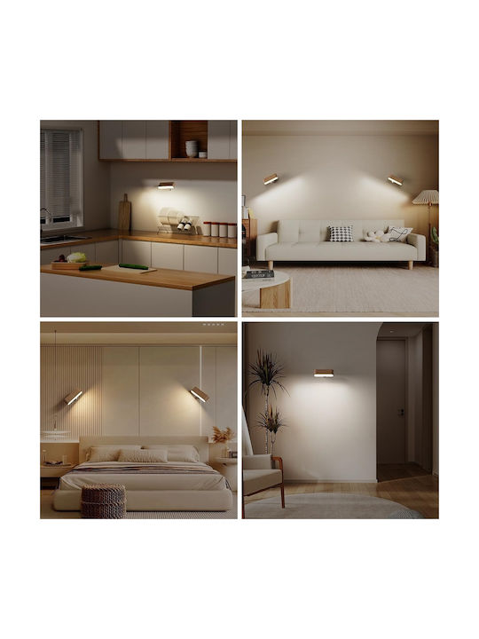 Modern Wall Lamp with Integrated LED and Cold White Light Brown 12.8x4cm