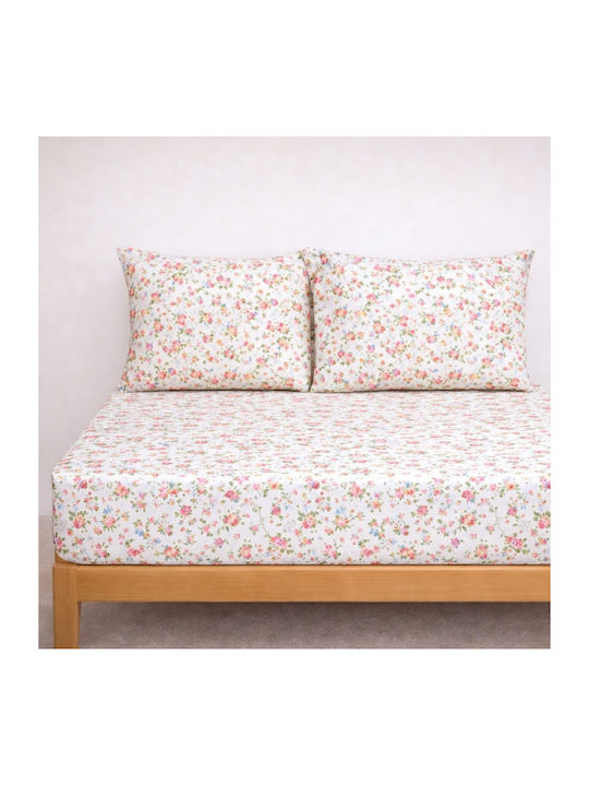 My Home Luxury Sheet Set with 1 Pillowcase Super-Double with Elastic 160x200+25cm. Monochrome 3pcs