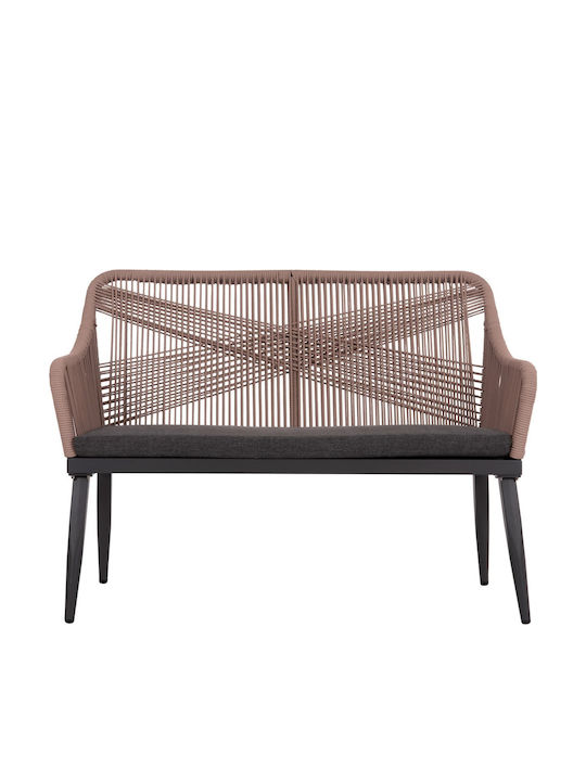 Διθέσιος Καναπές Εξωτερικού Χώρου Rattan 123x61x90cm