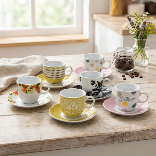 Max Home Set Tassen Kaffee aus Porzellan 6Stück
