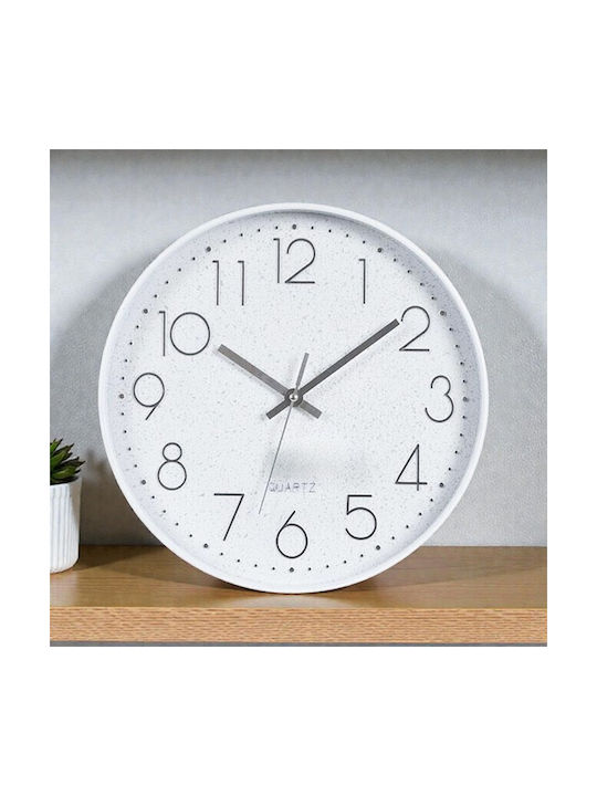 Wall Clock Plastic White 30x4.2cm