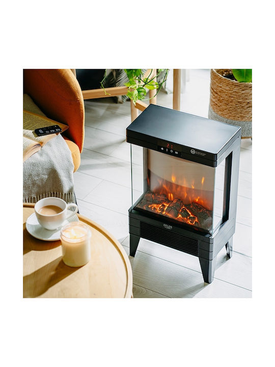 Adler Floor Electric Fireplace 2000W 32.8x18cm Black