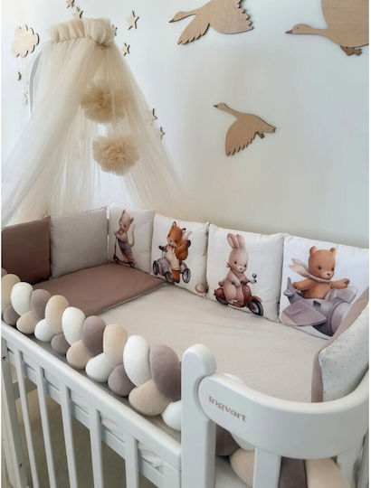 IngVart Baby Bedding Set for Crib White 7 Pieces SETZOOCARS-60