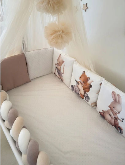 IngVart Baby Bedding Set for Crib White 7 Pieces SETZOOCARS-60