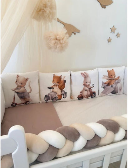 IngVart Baby Bedding Set for Crib White 7 Pieces SETZOOCARS-60