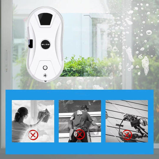 Blow Window Vacuum Cleaner Robot Battery White