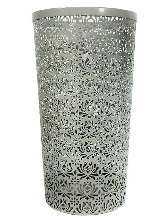 Cylindrical Umbrella Stand with Perforated Design 24x24x45cm Grey Gtr