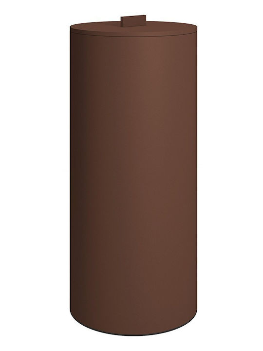 Pam & Co Καλάθι Απλύτων Μεταλλικό 30lt με Καπάκι 25x25x60cm Καφέ