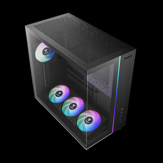 Gamdias Atlas M4 Gaming Midi Tower Κουτί Υπολογιστή με Πλαϊνό Παράθυρο Μαύρο