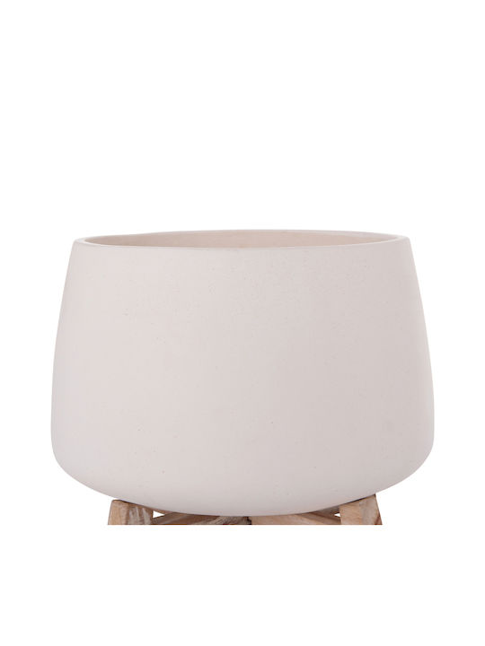 HomeMarkt Γλάστρα Τσιμεντένια Λευκό 29x29x23εκ.