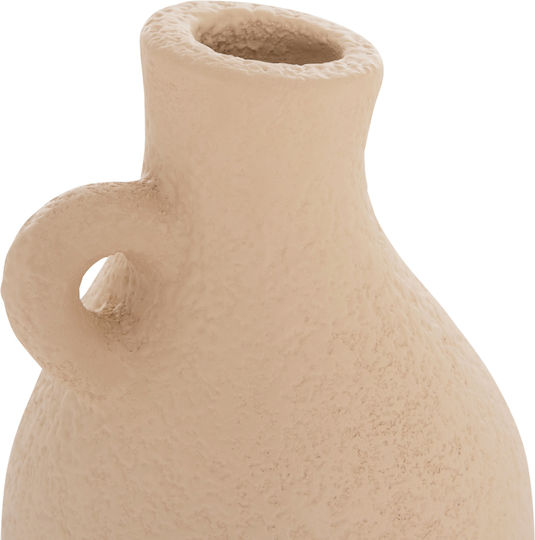 HomeMarkt Decorative Vase Ceramic Decant Beige 2x14xH14cm