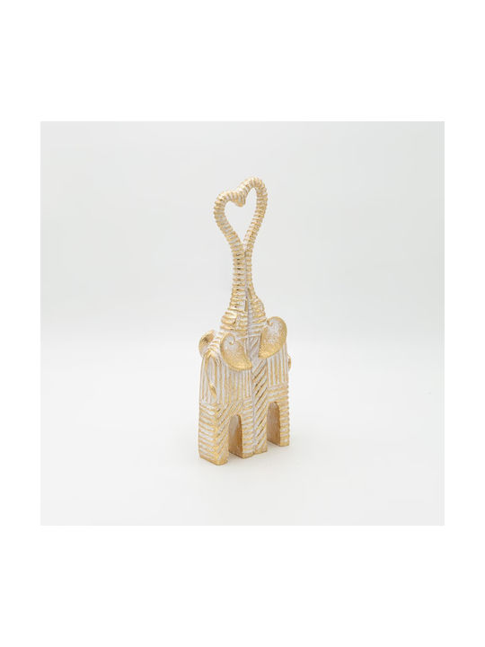 Elefanten Herz Polyresin Gold 11x5.5x30cm ESTHETI 819-01414