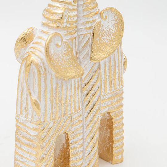 Elephants Heart Polyresin Gold 11x5.5x30cm Estheti 819-01414