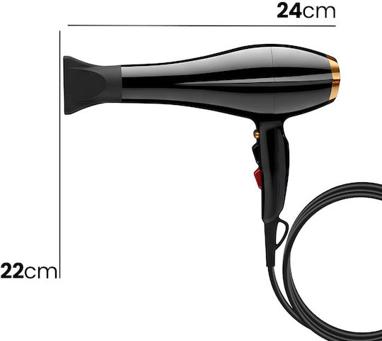Avizar Sleek Сешоар 1550w Функция За Намаляване На Шума Черен Златист