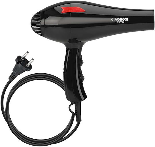 Avizar Electric Hair Dryer 1500w Compact Hot Air Cold Air Black Red