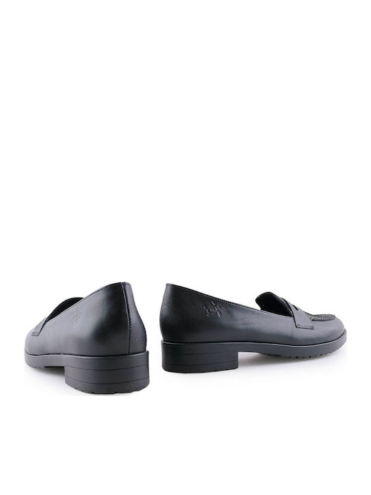 Δερμάτινα Γυναικεία Loafers σε Μαύρο Χρώμα