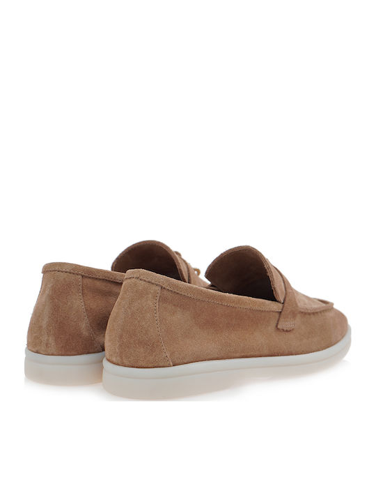 Δερμάτινα Γυναικεία Loafers σε Καφέ Χρώμα