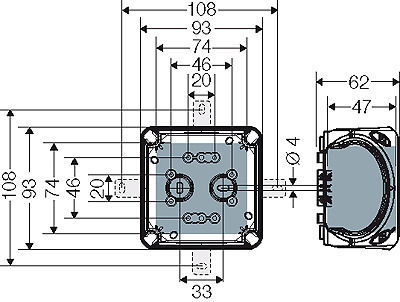 Hensel Elektrisches Gehäuse für Außenmontage Verzweigung Wasserdicht IP67 in Schwarz Farbe